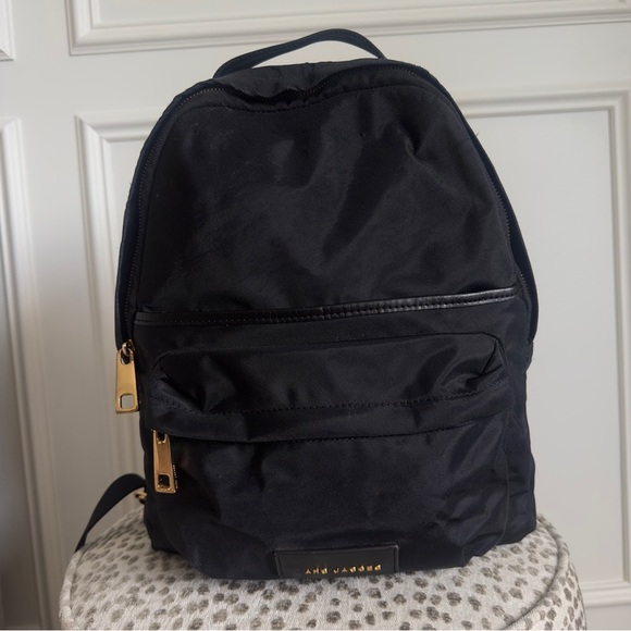 Marc Jacobs Bag Womens Black Varsity Backpack Nylon Book Travel Small Medium - Picture 2 of 7